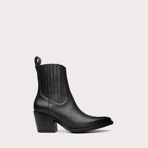Mezcalero Amaya black leather booties, size 9.5